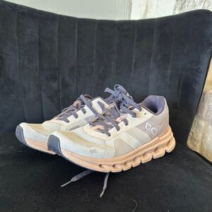 On Running Women's Cream and Gray Sneakers